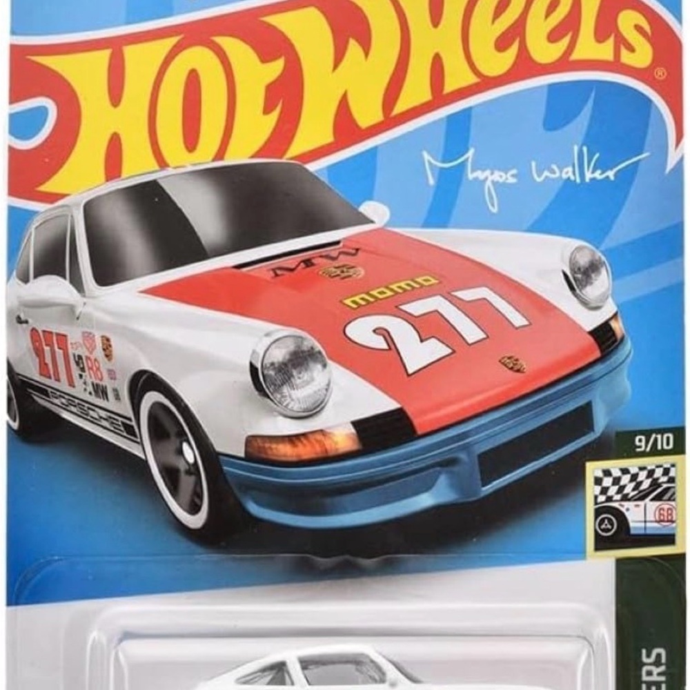 Mattel Hot Wheels White and Red Racing Car